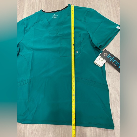 Cherokee Infinity Men's V-Neck Scrub Top CK900A HNPS Green XL Pockets Athletic - Picture 4 of 8